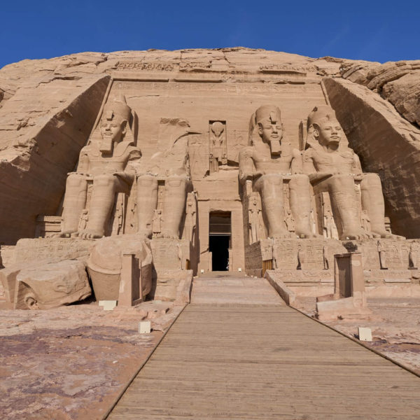 Abu simple temple in Aswan and Lake of Nasser