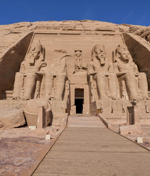 Abu simple temple in Aswan and Lake of Nasser