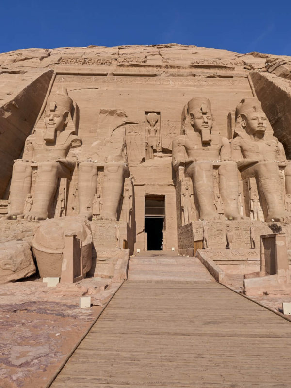 Abu simple temple in Aswan and Lake of Nasser