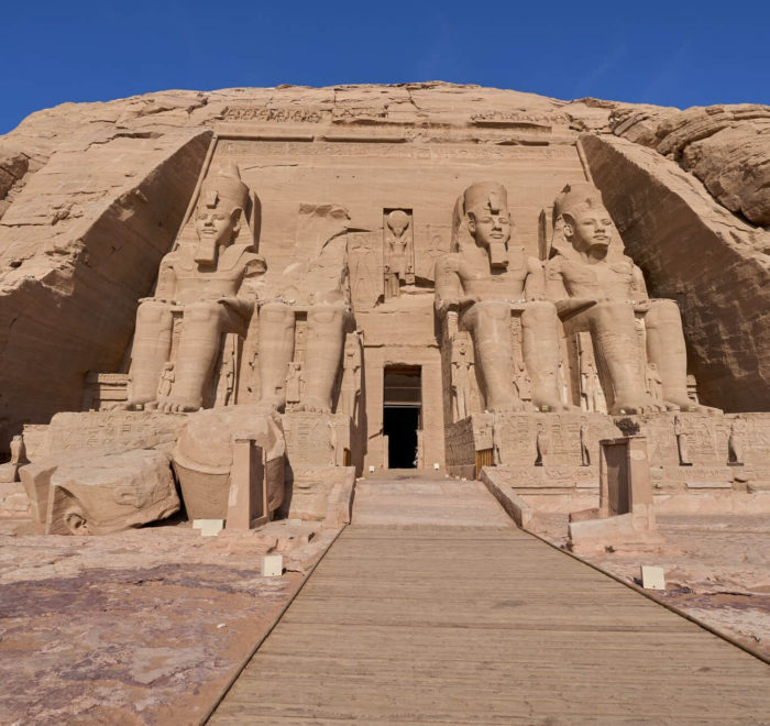 Abu simple temple in Aswan and Lake of Nasser